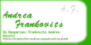 andrea frankovits business card